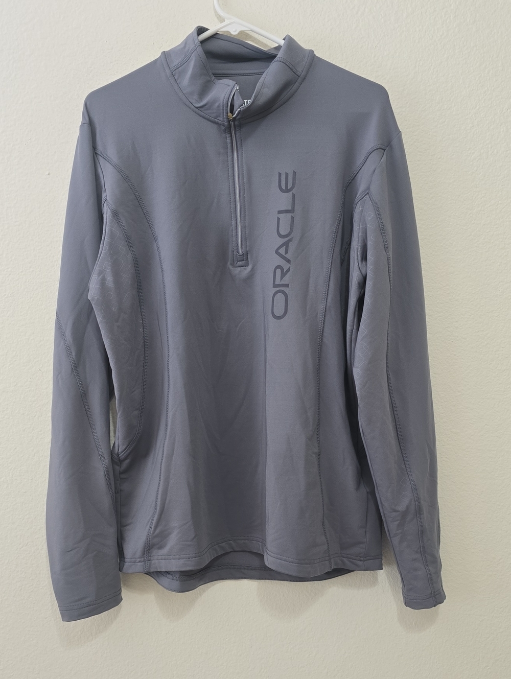 Oracle Men's Gray Quarter-Zip Performance Sweater